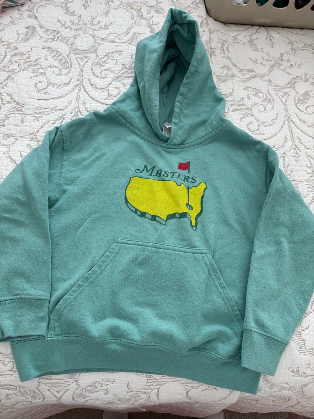 Kids Youth Small Masters Teal Hoodie with Masters Logo (from Augusta National)
